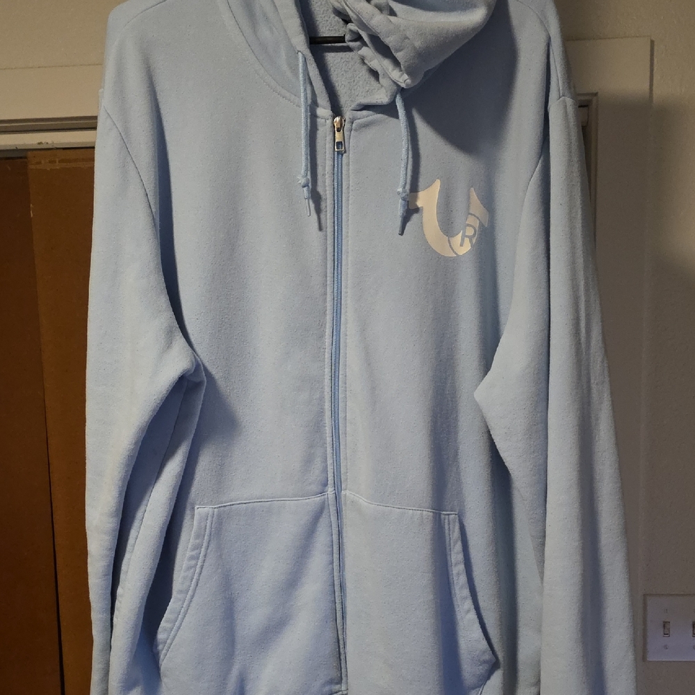 Light Blue Zip-Up Hoodie